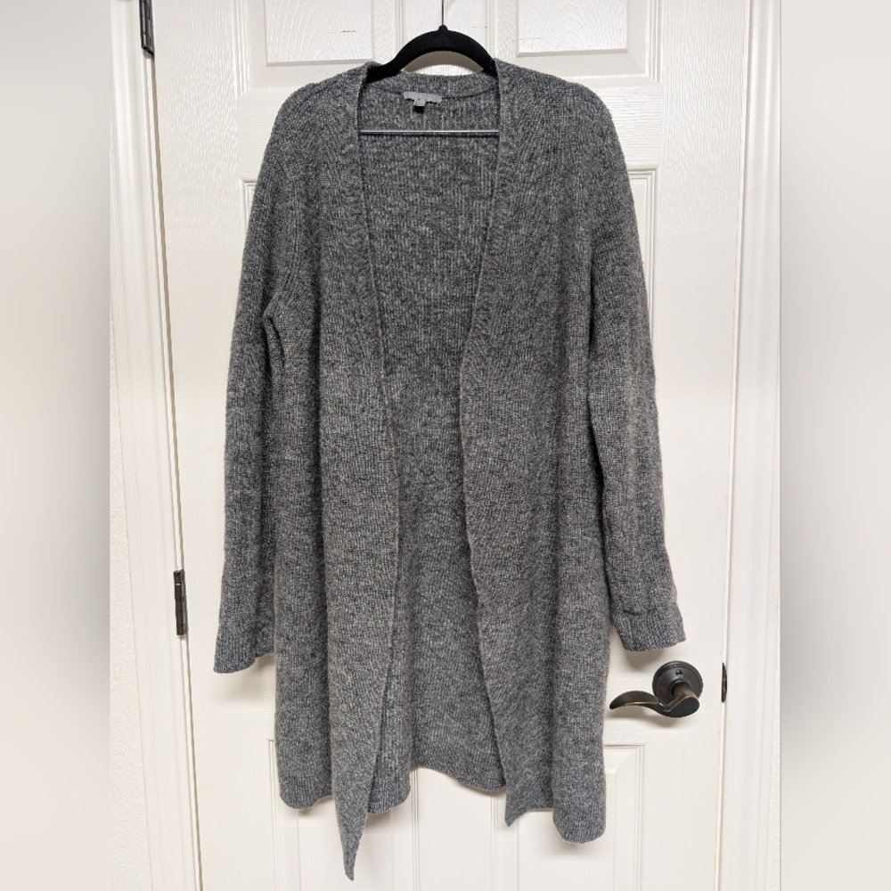COS Womens Mohair Wool Long Line Open Gray Knit Cardigan Size Medium Lagenlook